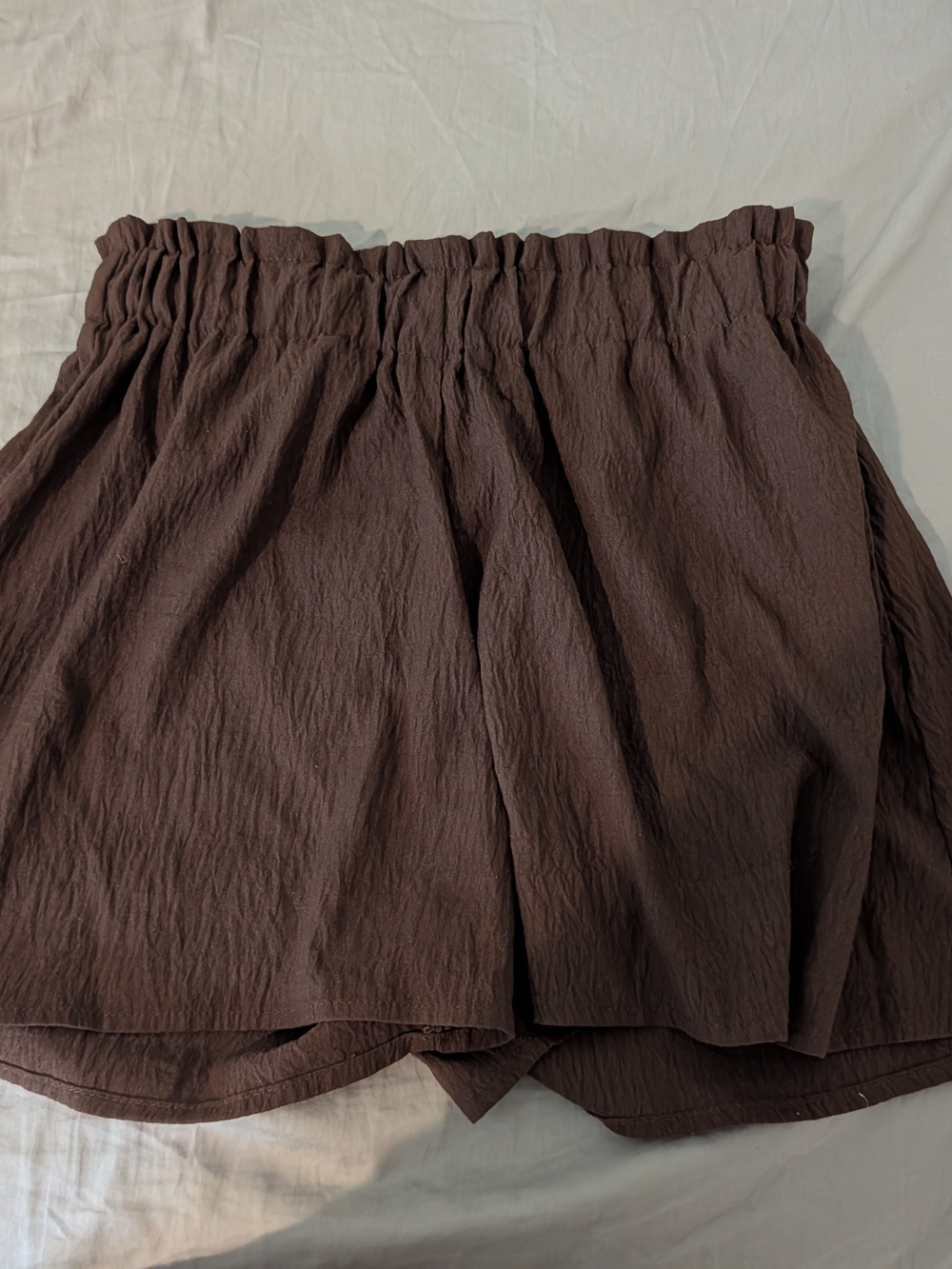 Women's Elastic Waist Brown Shorts